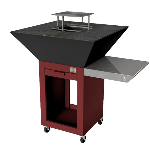 Brasero de cuisson Beroak 750 modèle Demi-Mesure rouge
