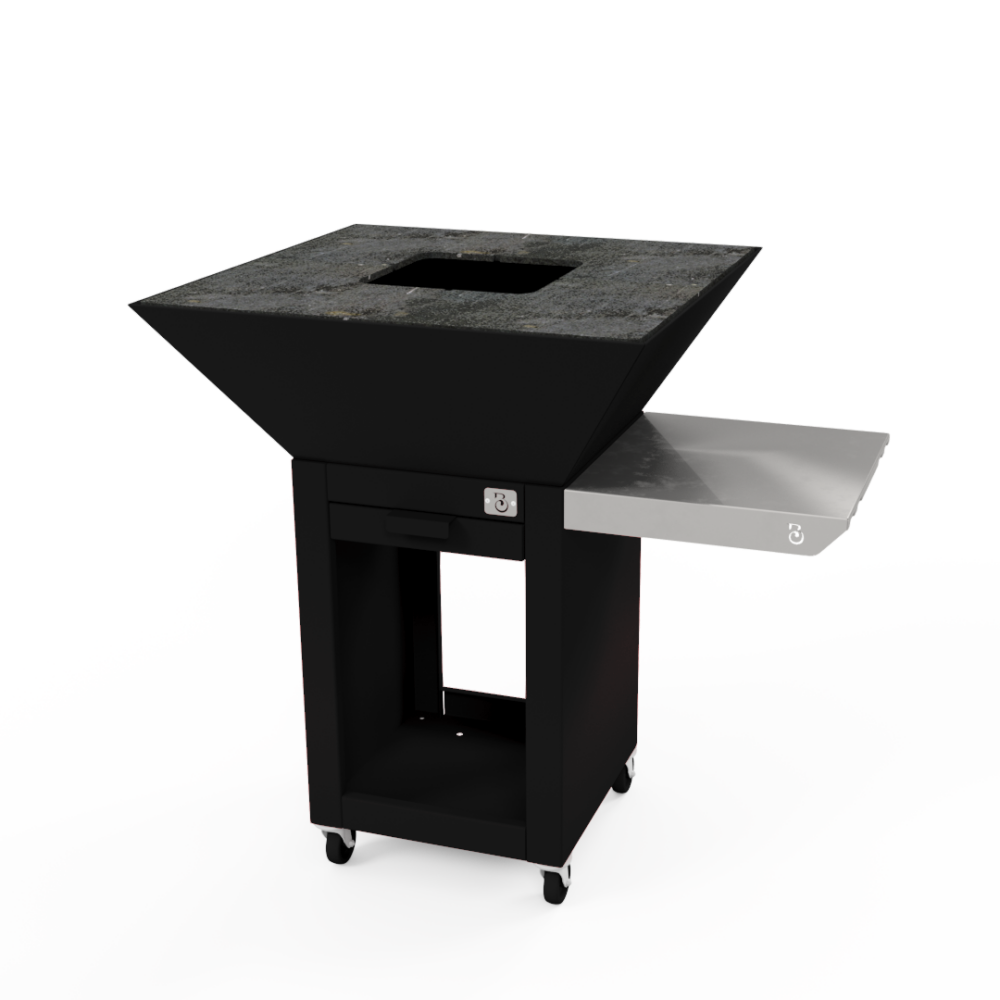 Brasero Lurra L en acier thermolaqué texturé noir