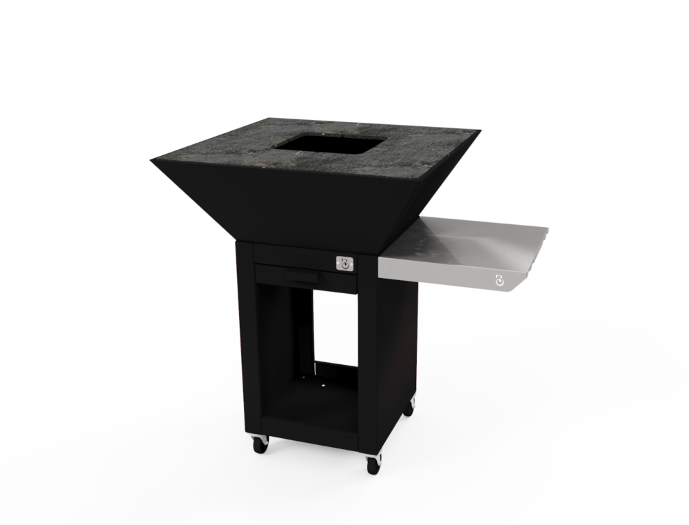 Brasero Lurra L en acier thermolaqué texturé noir