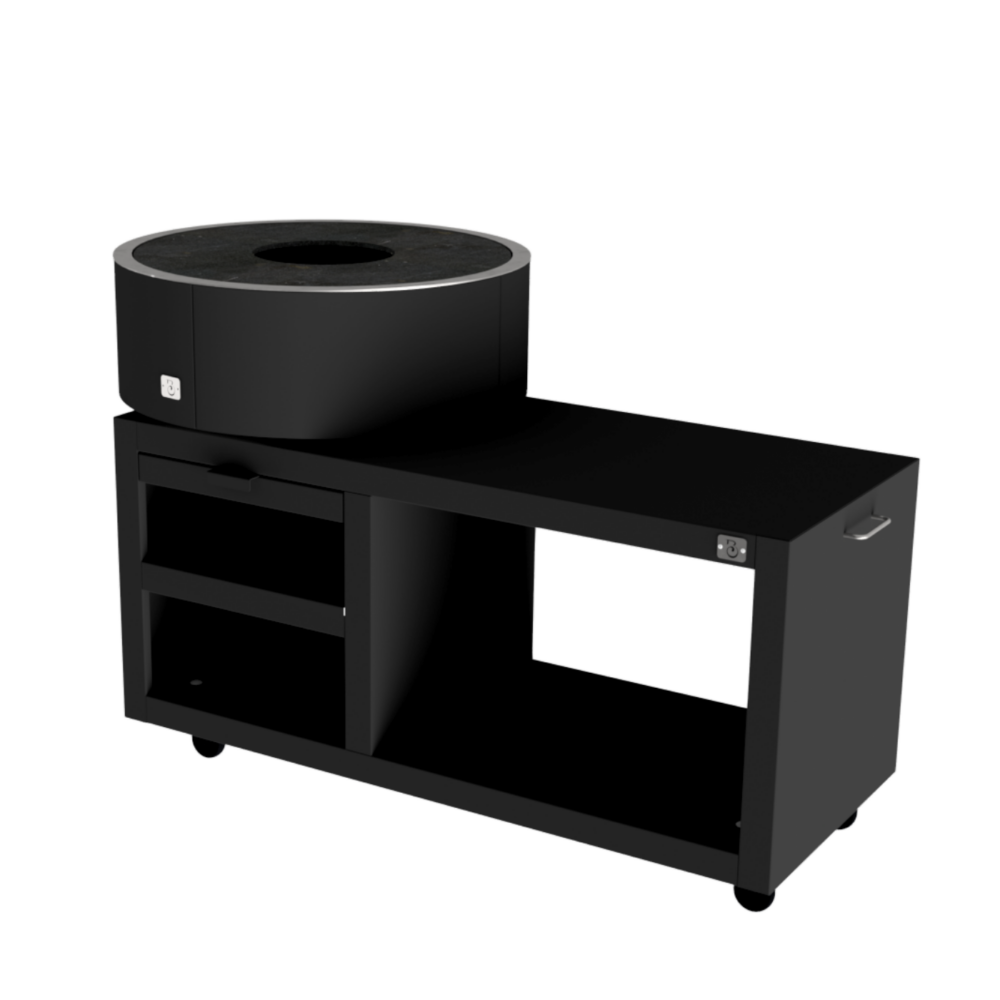 Brasero Arnasa L en acier thermolaqué texturé noir charbon