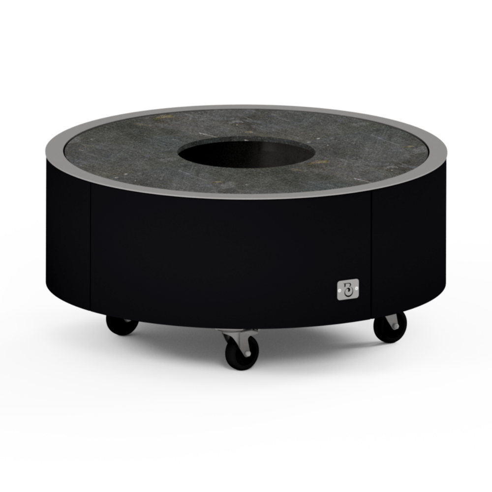 Brasero Arnasa S thermolaqué noir sur roulettes